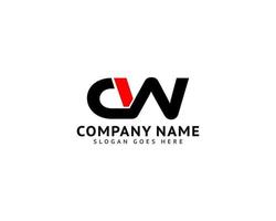 lettera iniziale cw logo modello design vettore