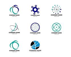 set di illustrazione vettoriale del design del logo dell'icona della connessione di rete astratta