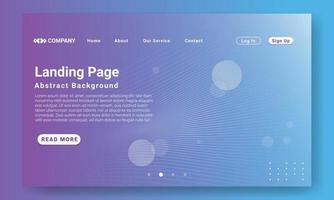 modello di sito Web per la pagina di destinazione minima. sfondo geometrico sfumato viola astratto con forme dinamiche, onde e motivi geometrici. design per lo sviluppo di siti Web e siti Web mobili. vettore