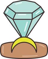 illustrazione vettoriale diamante su uno sfondo trasparente. simboli di qualità premium. icona del colore piatto della linea vettoriale per il concetto e la progettazione grafica.