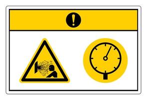 segno di simbolo di attenzione dispositivo pressurizzato su sfondo bianco vettore