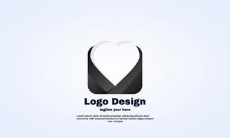 design logo amore nero pronto per l'uso vettore