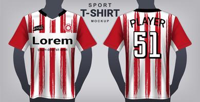 Modello di mockup di maglia da calcio e sport t-shirt. vettore