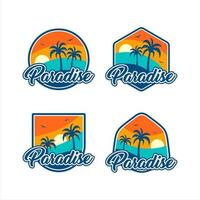 illustrazioni vettoriali per il design del logo del paradiso