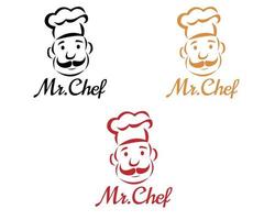 illustrazione disegno vettoriale del modello di logo chef per affari o società