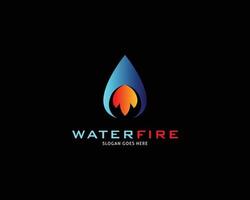 icona del modello di progettazione logo fuoco goccia d'acqua vettore