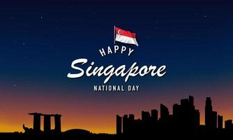design dello sfondo della giornata nazionale di singapore. vettore