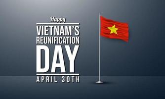 disegno di sfondo del giorno della riunificazione del vietnam. illustrazione vettoriale. vettore