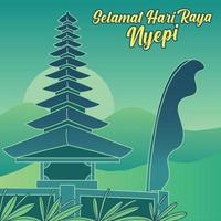 balinese nyepi cerimonia tradizionale sfondo vettore