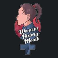 il mese della storia delle donne sostiene il movimento del simbolismo vettore