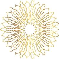 motivo mandala e design di sfondo con colore dorato, fiore, trama, cerchio vettore