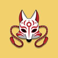 maschera giapponese kitsune, illustrazione vettoriale eps.10