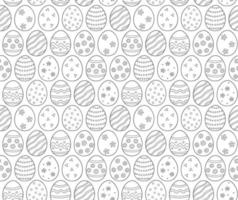 uova di Pasqua come simbolo della grande festa religiosa. modello senza cuciture in stile doodle su sfondo bianco. vettore