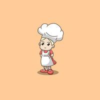 ragazza carina chef vettore