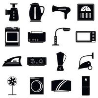 Set di icone di elettrodomestici, stile semplice vettore