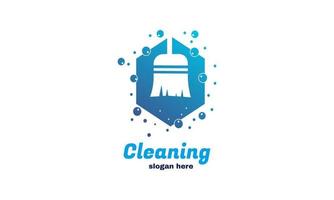 concetto di design del logo aziendale del servizio di pulizia del rettangolo astratto per la casa e l'edificio interni vettore