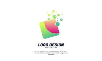 logo vettoriale astratto creativo rettangolo pulito per il design del logo aziendale a colori sfumati