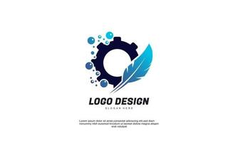 stock vector gear logo design concept vector modello di logo di amore sicuro