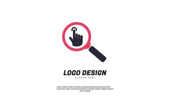 vettore d'archivio creativo trova l'icona di affari raccolta touch per il logo di identità aziendale