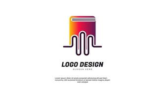 stock vector abstract book logo design concept vector modello di logo techno sicuro