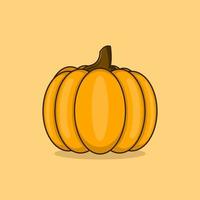 illustrazione di stile cartone animato zucca vettore