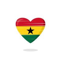 illustrazione di amore a forma di bandiera del ghana vettore