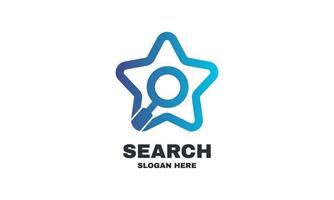 stock vector abstract star search logo design concept vector logo di ingrandimento