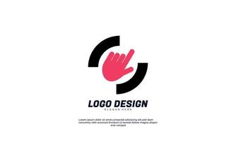 vettore d'archivio astratto creativo moderno icona design tocco dito elemento logo con modello aziendale migliore per identità e design logo vettoriale