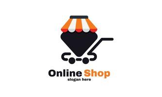 vettore stock rettangolo astratto negozio online logo design modello vettore semplice shopping logo design