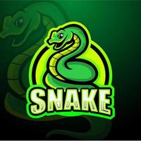 design del logo esport della mascotte del serpente vettore