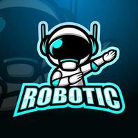 design del logo esport mascotte robotica vettore