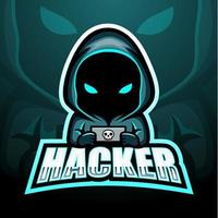 disegno del logo esport mascotte hacker vettore