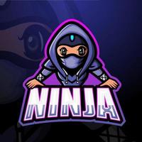 ninja mascotte esport logo design vettore