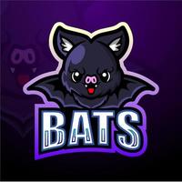 design del logo esport della mascotte del pipistrello vettore