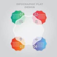 visualizzazione dei dati aziendali. diagramma di processo. elementi astratti di grafico, diagramma con passaggi, opzioni, parti o processi. modello di business vettoriale per la presentazione. concetto creativo per infografica.