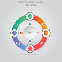 visualizzazione dei dati aziendali. diagramma di processo. elementi astratti di grafico, diagramma con passaggi, opzioni, parti o processi. modello di business vettoriale per la presentazione. concetto creativo per infografica.