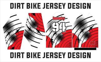 illustrazione di progettazione della maglia della bici della sporcizia di sublimazione. modello in jersey davanti, dietro, colletto e maniche vettore