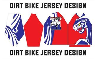 illustrazione di progettazione della maglia della bici della sporcizia di sublimazione. modello in jersey davanti, dietro, colletto e maniche vettore