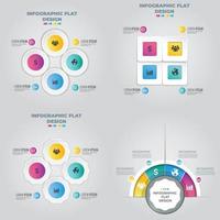 visualizzazione dei dati aziendali. diagramma di processo. elementi astratti di grafico, diagramma con passaggi, opzioni, parti o processi. modello di business vettoriale per la presentazione. concetto creativo per infografica.