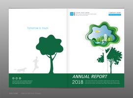 Coprire la relazione annuale di progettazione, concetto di energia verde. vettore
