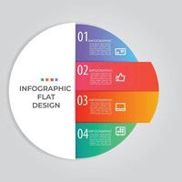 visualizzazione dei dati aziendali. diagramma di processo. elementi astratti di grafico, diagramma con passaggi, opzioni, parti o processi. modello di business vettoriale per la presentazione. concetto creativo per infografica.