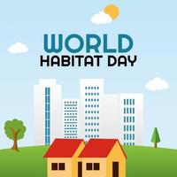 illustrazione vettoriale della giornata mondiale dell'habitat