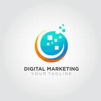 vettore di progettazione del logo di marketing digitale. adatto per il tuo logo aziendale