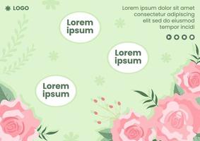 vendita di primavera con fiori in fiore modello di brochure design piatto illustrazione modificabile di sfondo quadrato per social media o biglietto di auguri vettore
