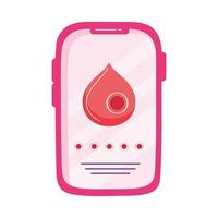 smartphone con controllo delle mestruazioni vettore