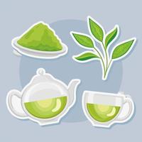 tè verde quattro elementi vettore