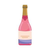 bottiglia di champagne rosa vettore