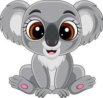 cartone animato carino bambino koala seduto vettore