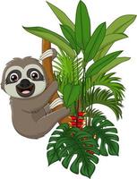 bradipo bambino carino che si arrampica sul ramo di un albero