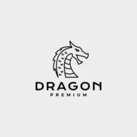 illustrazione di disegno vettoriale del logo premium di arte della linea del drago